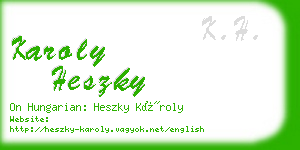 karoly heszky business card